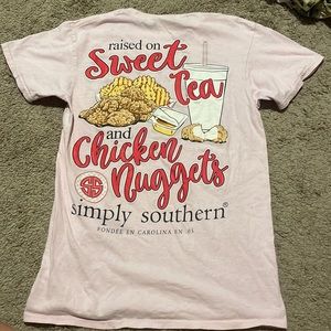Simply Southern “raised on sweet tea and chicken nuggets” (chick fil a)